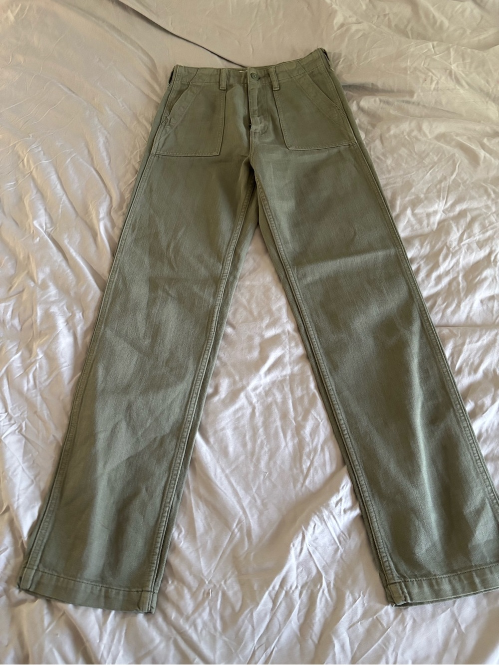 Denim Forum Olive Green 90 Utility Hi-Rise Loose